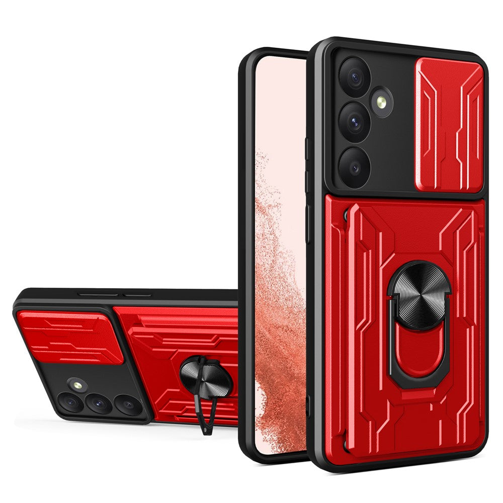 Til Samsung Galaxy A55 5G Cover PC+TPU Kickstand Telefon Bagcover med Kameraskyder