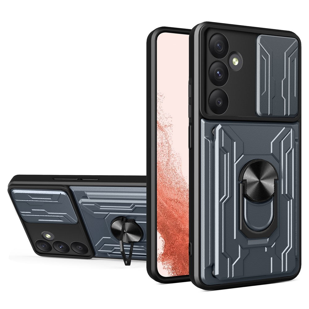 Til Samsung Galaxy A55 5G Cover PC+TPU Kickstand Telefon Bagcover med Kameraskyder
