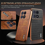 AZNS For Xiaomi Redmi K70 Ultra Case Electroplating Crocodile Texture PU+TPU Phone Cover