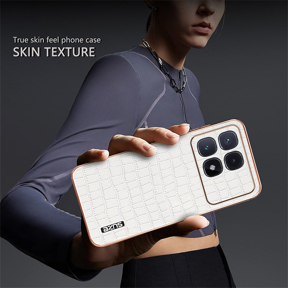 AZNS For Xiaomi Redmi K70 Ultra Case Electroplating Crocodile Texture PU+TPU Phone Cover