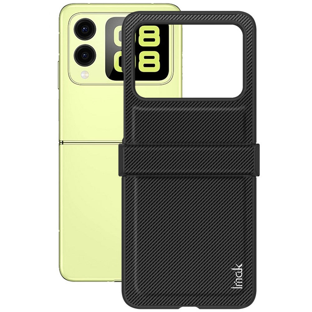 IMAK Ruiyi-serien för Huawei nova Flip 5G-fodral Kolfiberläder+PC-mobilskal