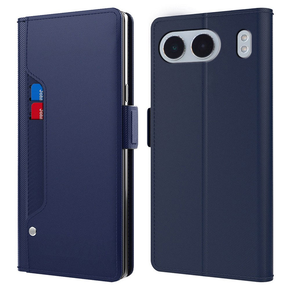 For OnePlus Nord 4 Case Stand PU Leather Phone Cover Card Holder Mirror