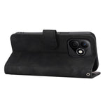 DIERFENG DF-03 For Honor X60i 5G Leather Case Lines Imprint Wallet Phone Cover