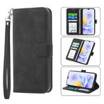 DIERFENG DF-03 For Honor X60i 5G Leather Case Lines Imprint Wallet Phone Cover