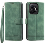 DIERFENG DF-03 For Honor X60i 5G Leather Case Lines Imprint Wallet Phone Cover