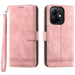 DIERFENG DF-03 For Honor X60i 5G Leather Case Lines Imprint Wallet Phone Cover