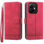 DIERFENG DF-03 For Honor X60i 5G Leather Case Lines Imprint Wallet Phone Cover