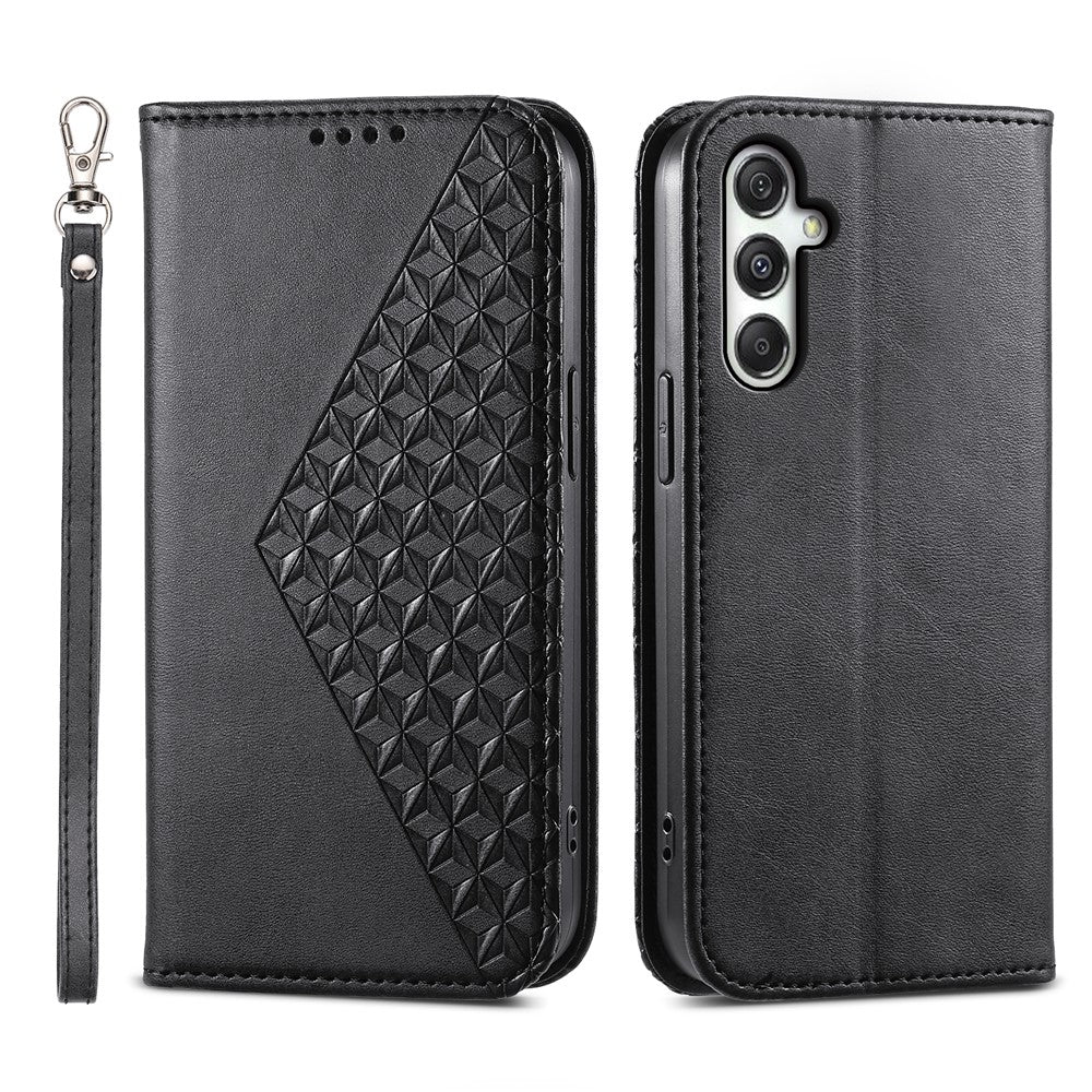 Til Samsung Galaxy M35 5G Cover Kalveskindsstruktur PU-læder Telefoncover med Pung