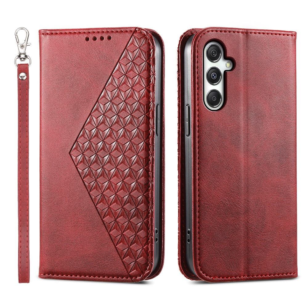 Til Samsung Galaxy M35 5G Cover Kalveskindsstruktur PU-læder Telefoncover med Pung
