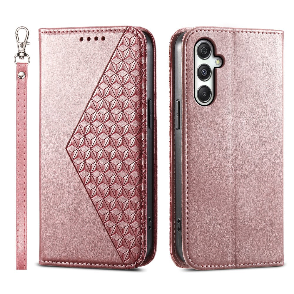 Til Samsung Galaxy M35 5G Cover Kalveskindsstruktur PU-læder Telefoncover med Pung