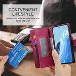 DF-011 For Samsung Galaxy M35 5G Case Zipper Pocket Wallet Leather Phone Cover with Straps