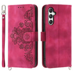 For Samsung Galaxy M35 5G Case Flower Pattern PU Leather Wallet Phone Cover with Strap