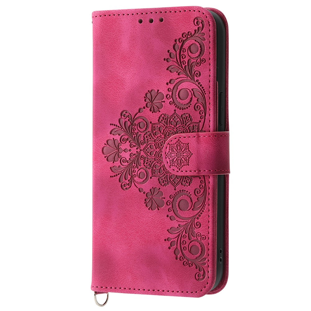 For Samsung Galaxy M35 5G Case Flower Pattern PU Leather Wallet Phone Cover with Strap