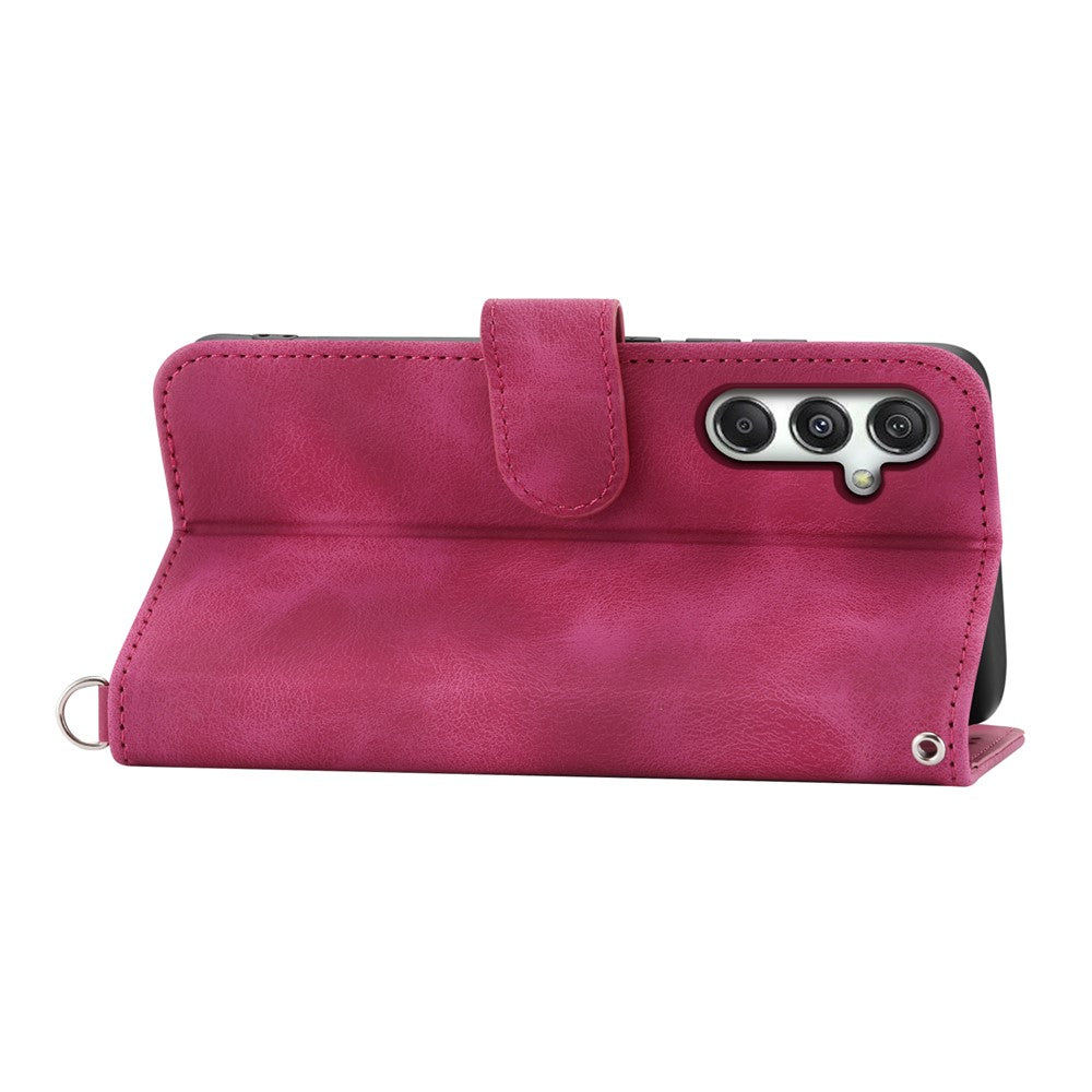 For Samsung Galaxy M35 5G Case Flower Pattern PU Leather Wallet Phone Cover with Strap