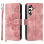 For Samsung Galaxy M35 5G Case Flower Pattern PU Leather Wallet Phone Cover with Strap