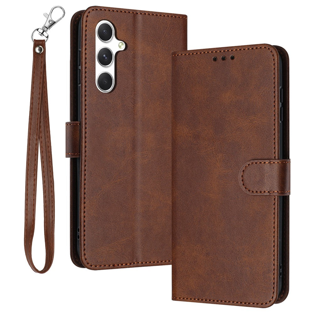 For Samsung Galaxy M35 5G Case Flip Stand PU Leather Wallet Phone Cover Calf Texture