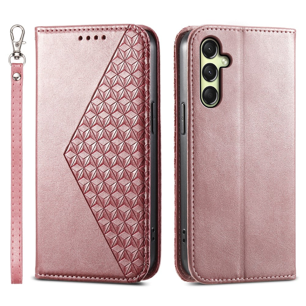 Til Samsung Galaxy A16 5G / A16 4G Etui Kalvetekstur PU Læder Telefoncover med Pung