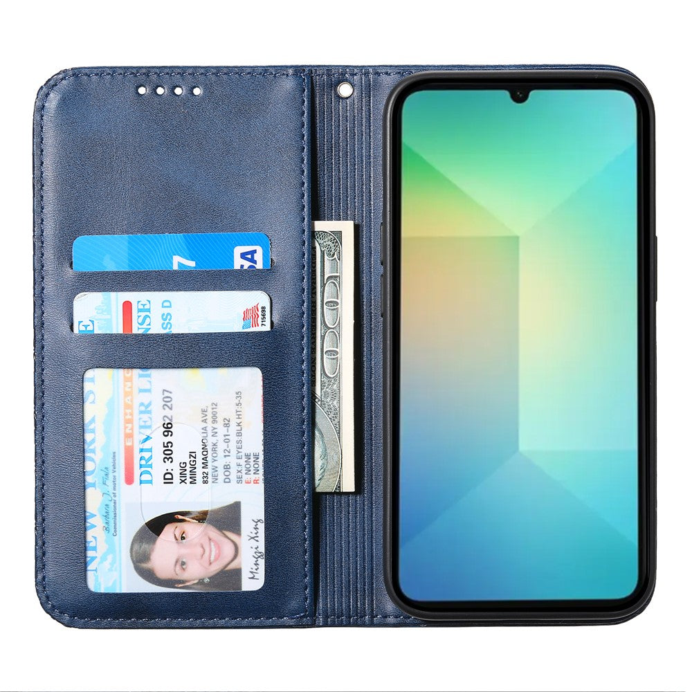 Samsung Galaxy A06 4G-skal i PU-läder med kalvstruktur och plånbok