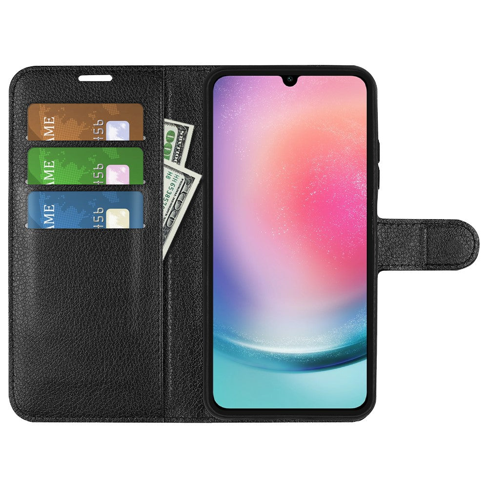 Til Samsung Galaxy A16 5G / A16 4G Cover Litchi Tekstur Stødsikkert Læderpung Telefoncover