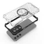 Til Samsung Galaxy M35 5G magnetisk cover med honeycomb-design, TPU+PC telefoncover