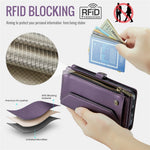 For iPhone 16 Plus Leather Case CASEME C36 Zipper Multiple Card Slots Phone Cover with Straps
