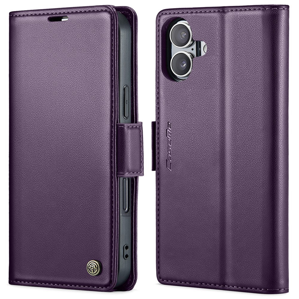 For iPhone 16 Leather Case CASEME 023 RFID Blocking 3 Card Slot Mobile Cover