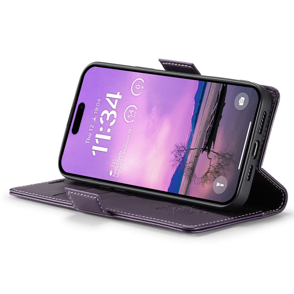 For iPhone 16 Leather Case CASEME 023 RFID Blocking 3 Card Slot Mobile Cover