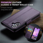 For iPhone 16 Leather Case CASEME 023 RFID Blocking 3 Card Slot Mobile Cover