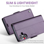 For iPhone 16 Leather Case CASEME 023 RFID Blocking 3 Card Slot Mobile Cover