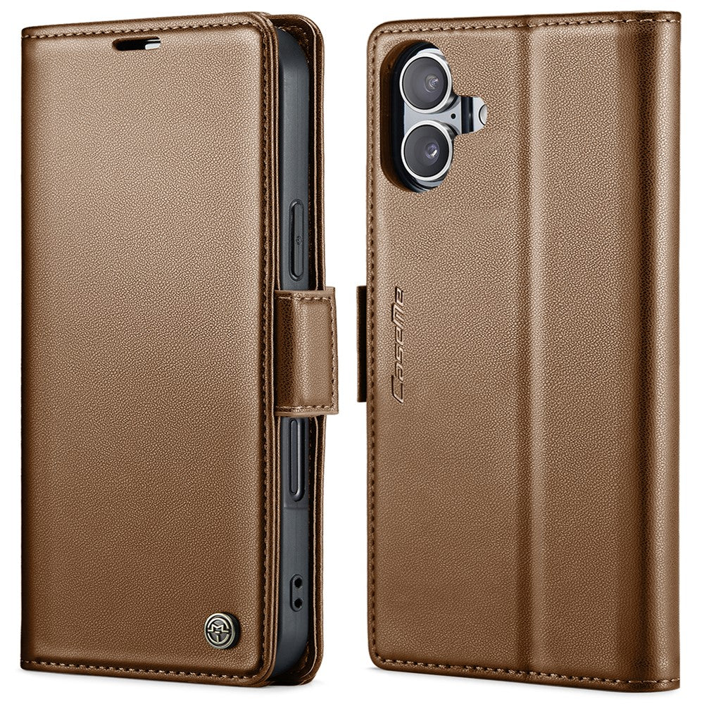 For iPhone 16 Leather Case CASEME 023 RFID Blocking 3 Card Slot Mobile Cover