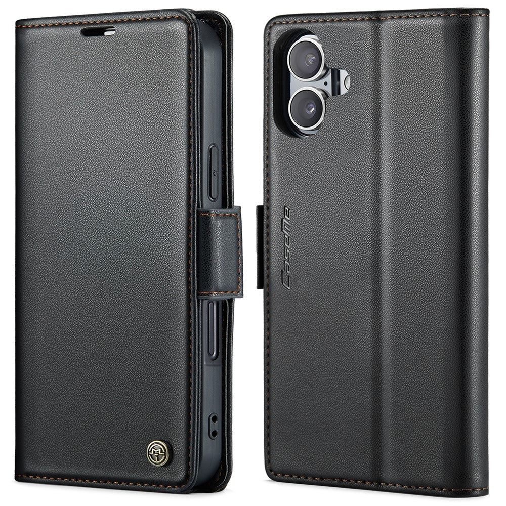 For iPhone 16 Leather Case CASEME 023 RFID Blocking 3 Card Slot Mobile Cover