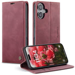 CASEME 013 Series For iPhone 16 Case Card Holder Stand Leather Phone Cover