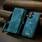 For iPhone 16 Phone Cases CASEME 008 Leather Cover with Detachable Wallet and Strap