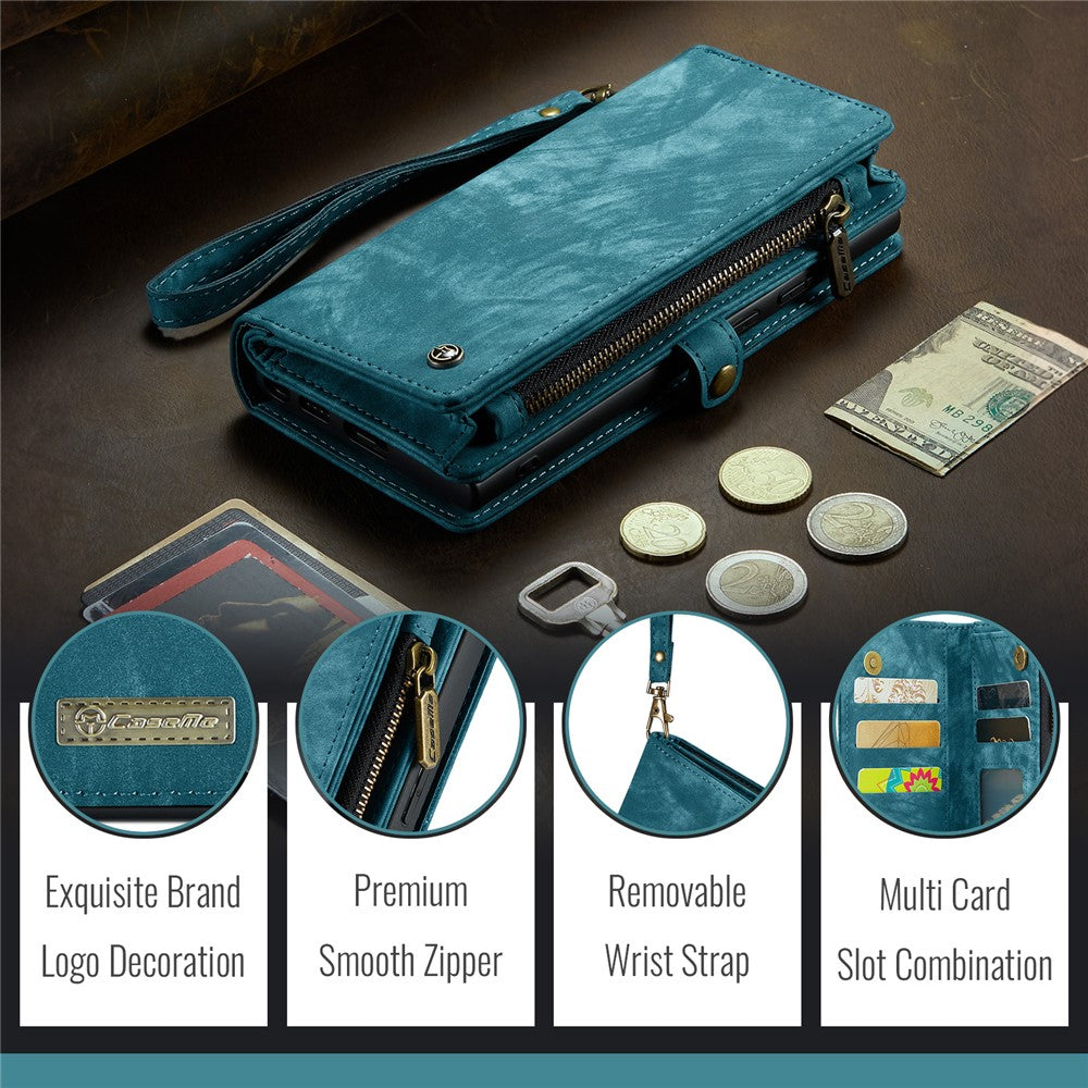 For iPhone 16 Phone Cases CASEME 008 Leather Cover with Detachable Wallet and Strap