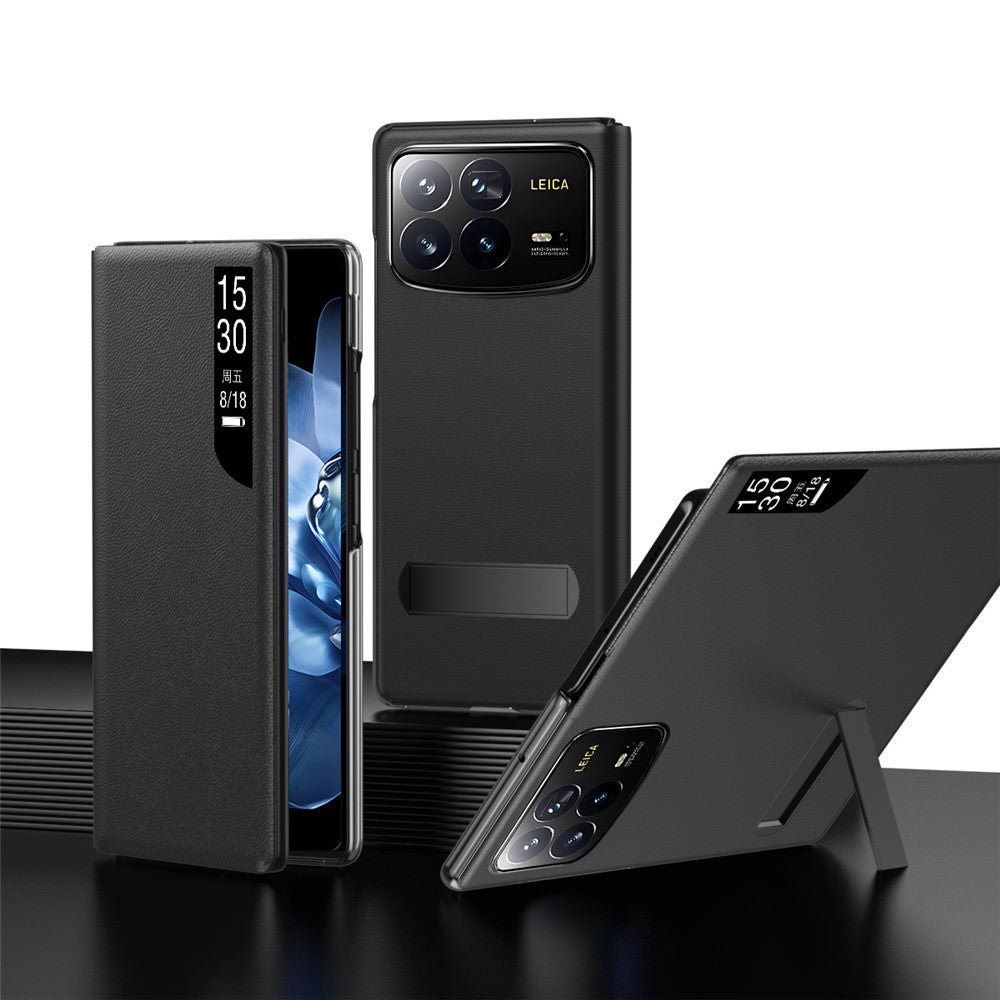 For Xiaomi Mix Fold 4 5G Case View Window PU Leather Kickstand Phone Cover