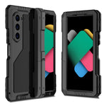 Til Samsung Galaxy Z Fold6 5G cover i aluminiumlegering+silikone med støttefod og PET-skærmfilm