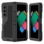 Til Samsung Galaxy Z Fold6 5G cover i aluminiumlegering+silikone med støttefod og PET-skærmfilm
