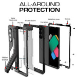 Til Samsung Galaxy Z Fold6 5G cover i aluminiumlegering+silikone med støttefod og PET-skærmfilm