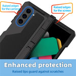 Til Samsung Galaxy Z Fold6 5G cover i aluminiumlegering+silikone med støttefod og PET-skærmfilm
