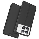 Xiaomi 14T Pro-skal i PU-läder med korthållare, stativ, magnetisk stängning