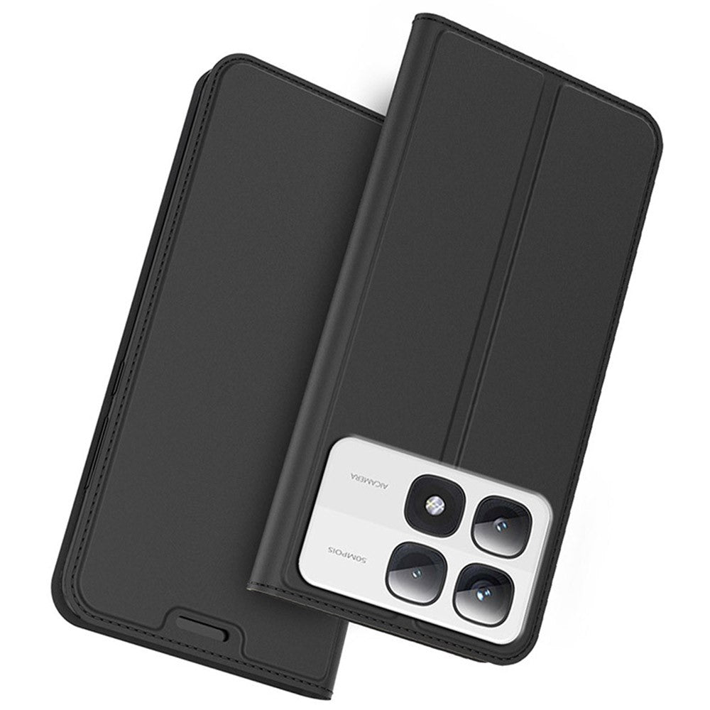 Xiaomi 14T Pro-skal i PU-läder med korthållare, stativ, magnetisk stängning