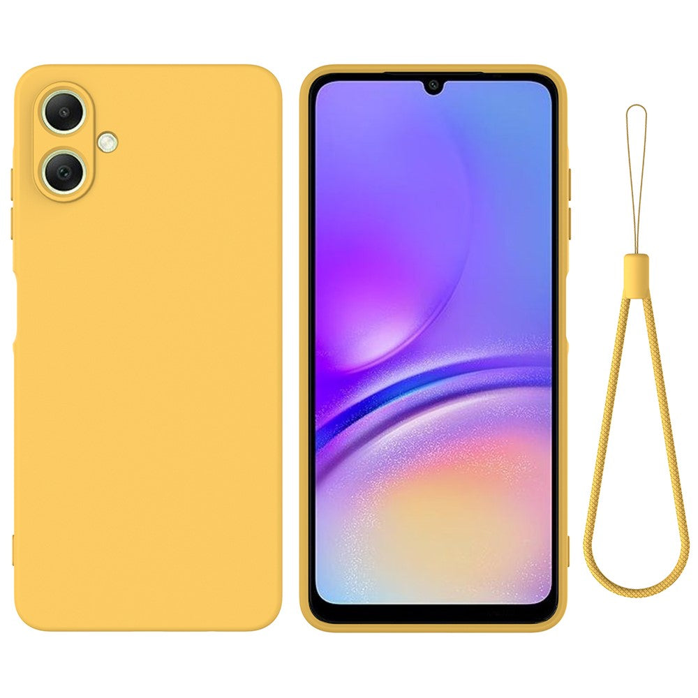 For Samsung Galaxy A06 4G Case Liquid Silicone Anti-Scratch Phone Cover with Hand Strap