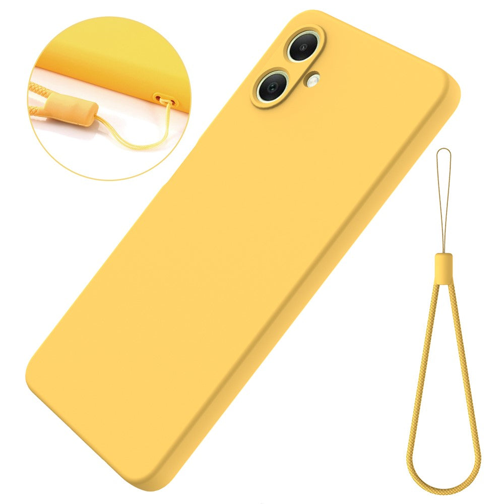 For Samsung Galaxy A06 4G Case Liquid Silicone Anti-Scratch Phone Cover with Hand Strap