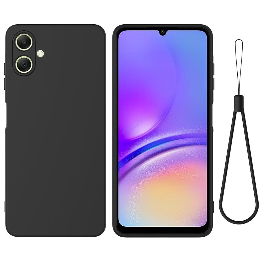 For Samsung Galaxy A06 4G Case Liquid Silicone Anti-Scratch Phone Cover with Hand Strap