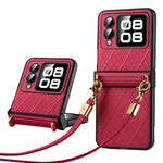SULADA For Huawei nova Flip 5G Case Rhombus Leather+PC Phone Cover with Shoulder Strap