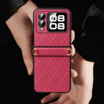 SULADA For Huawei nova Flip 5G Case Rhombus Leather+PC Phone Cover with Shoulder Strap