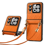 SULADA For Huawei nova Flip 5G Case Rhombus Leather+PC Phone Cover with Shoulder Strap