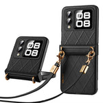 SULADA For Huawei nova Flip 5G Case Rhombus Leather+PC Phone Cover with Shoulder Strap