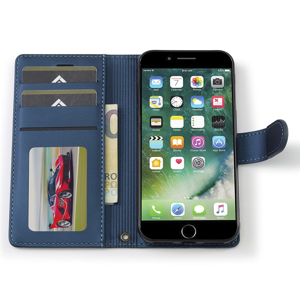 LC.IMEEKE L2-serien til iPhone SE (2022) / SE (2020) / 8 / 7 etui PU-læderpung aftageligt magnetisk telefoncover