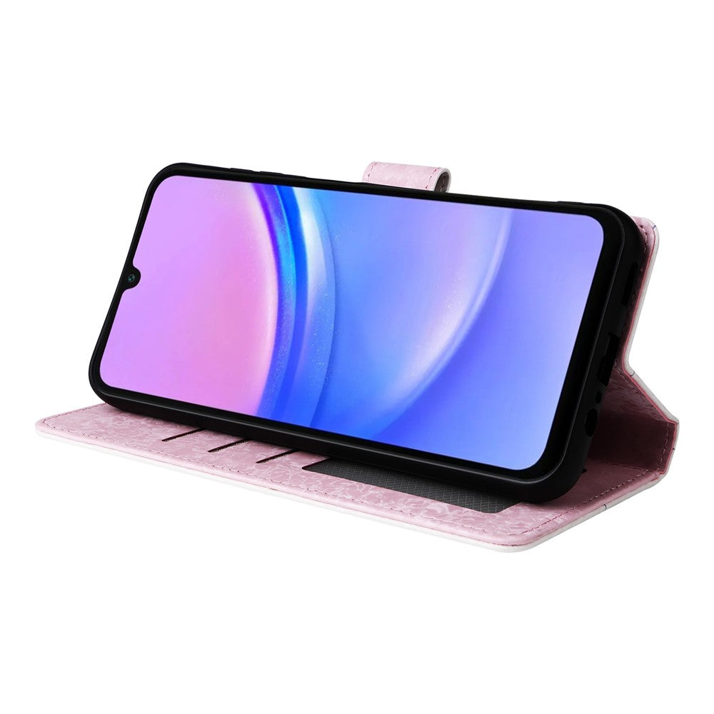 Samsung Galaxy A16 5G / A16 4G-skal RFID-blockerande läderfodral med blomma